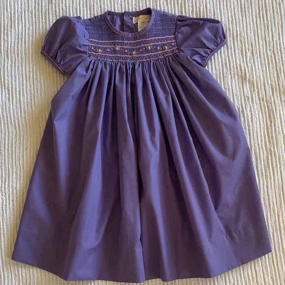 Purple Petit Ami Smocked girls Easter Dress sz 3T - Picture 1 of 8